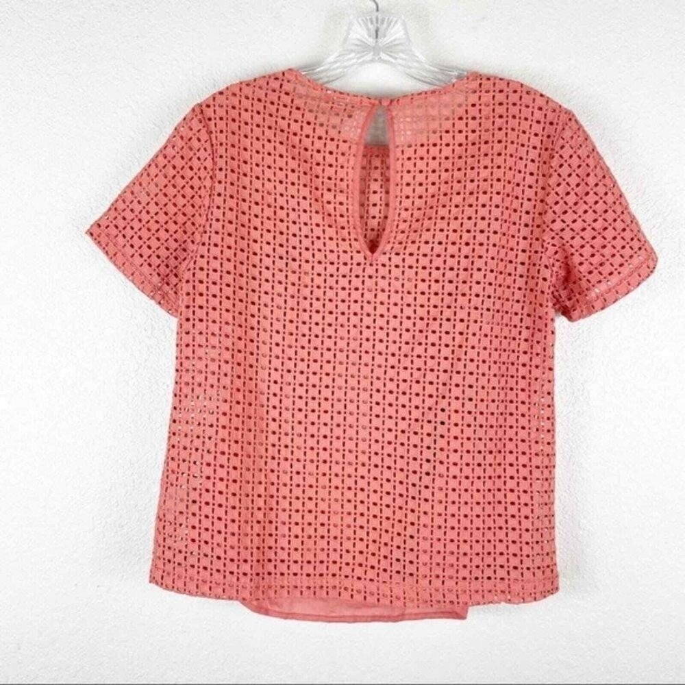 A New Day Top Women S NWT Pumpkin Spice Eyelet Top 100%Cotton Boho Lined Crochet - Picture 4 of 10
